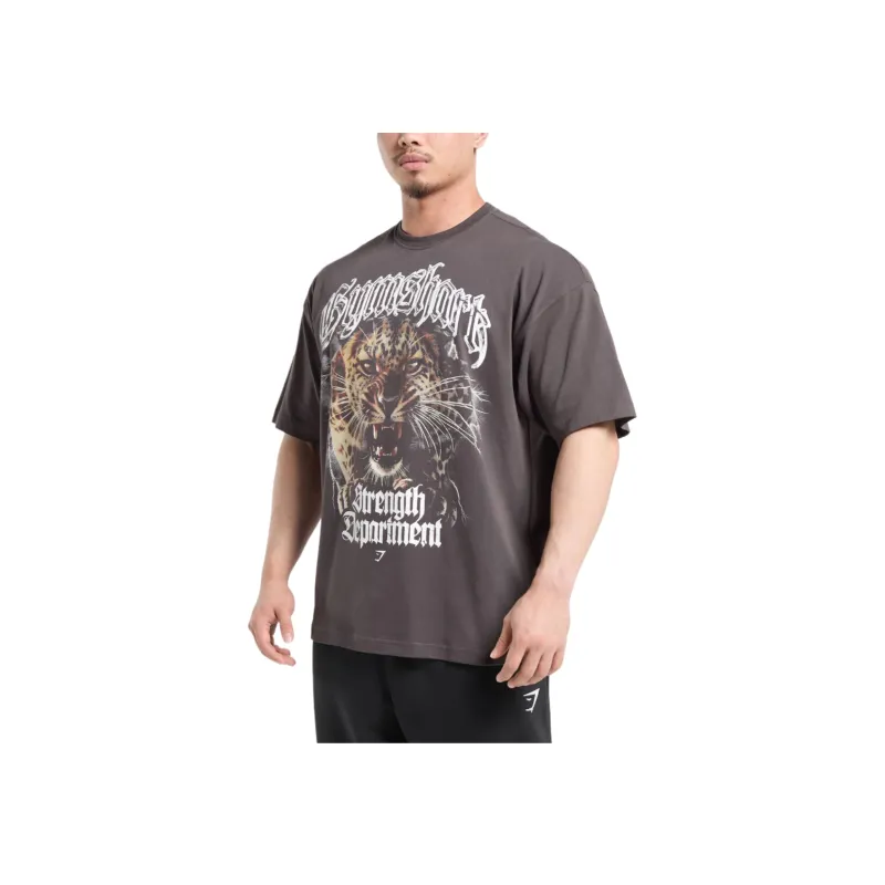 GYMSHARK Strength Department Animal Oversized T Shirt T Shirt Men's-1