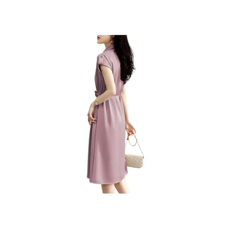 XWI Short-Sleeved Dresses Women's Leather Pink-1