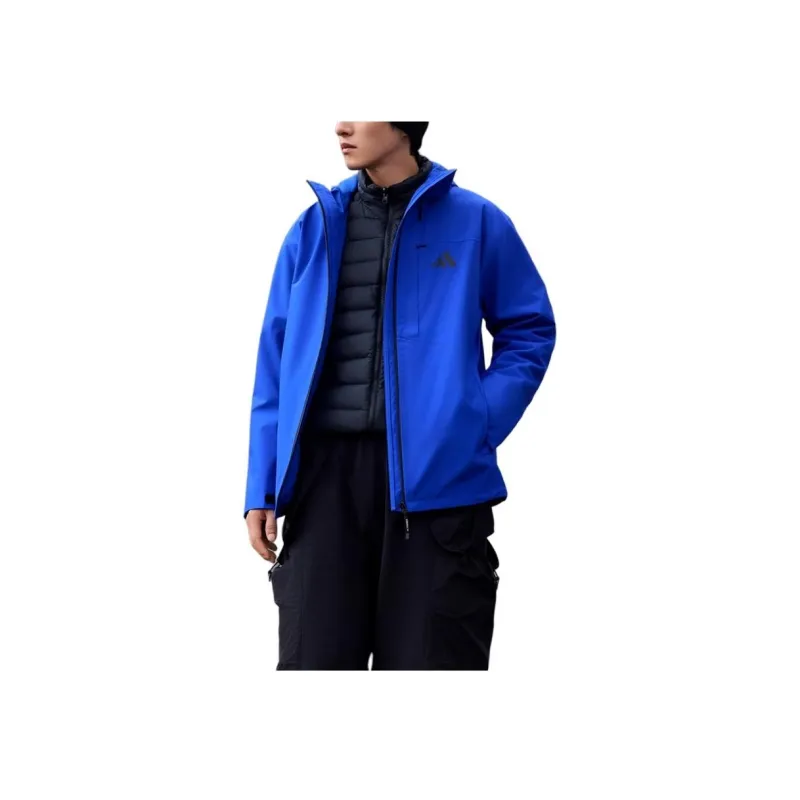 Adidas Waterproof And Windproof To Keep Warm Windbreaker Jacket Unisex Cobalt Blue-2