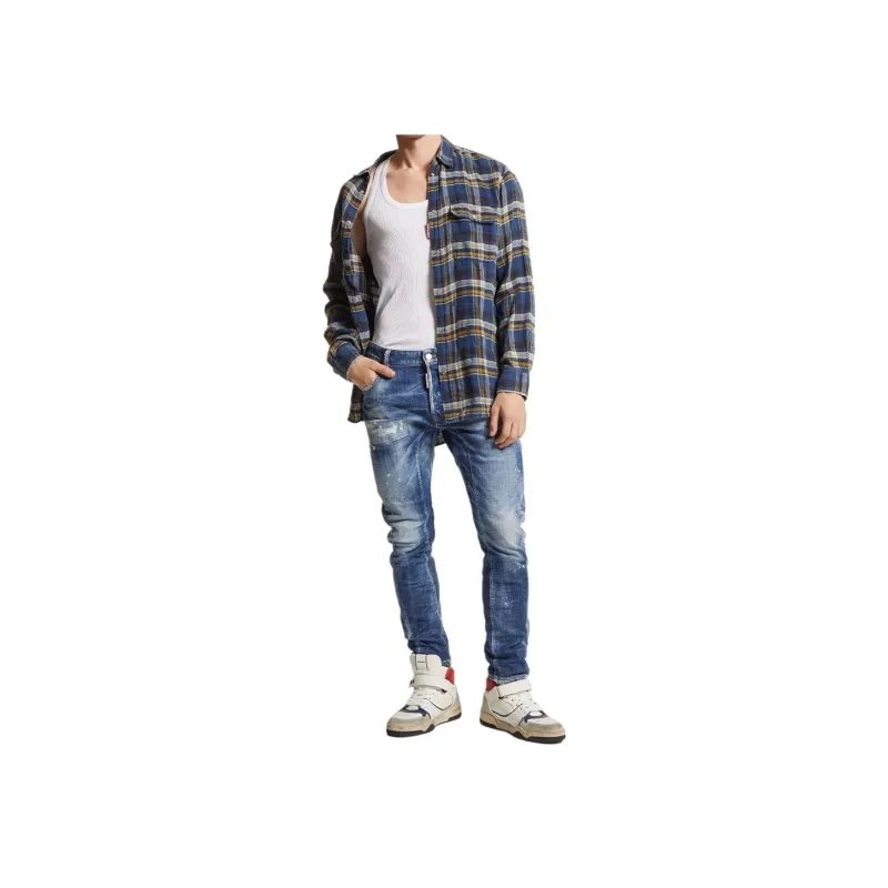 DSQUARED 2 Logo Patch Distressed Skinny Jeans-2