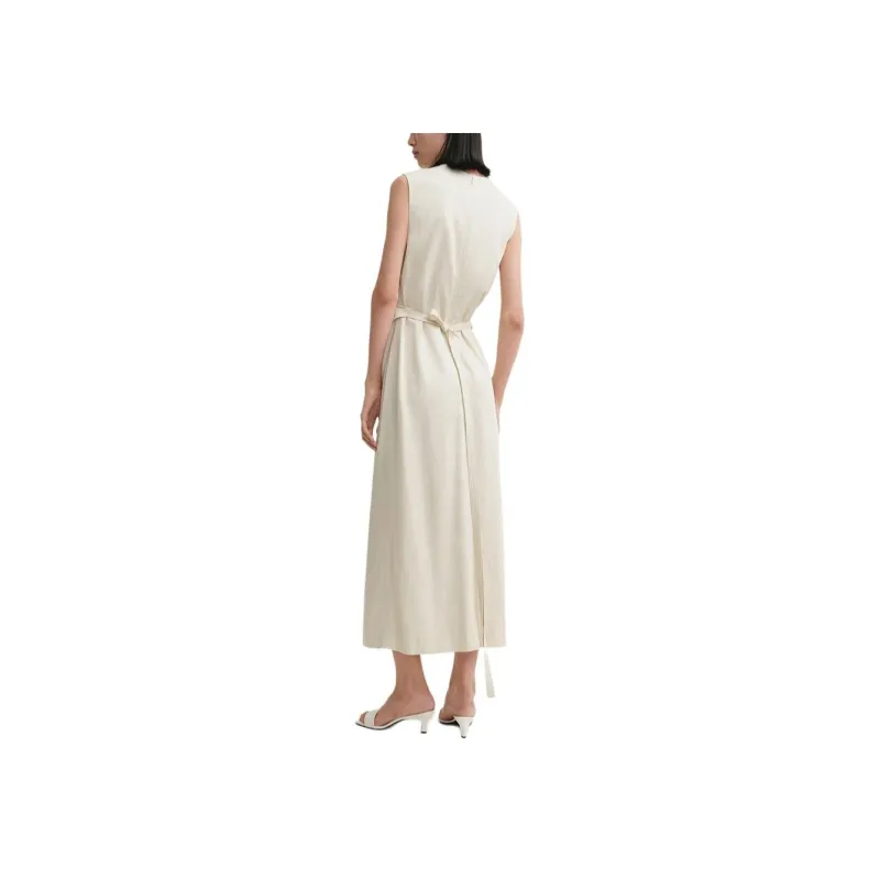TOTEME Tie waist Sleeveless Midi Dress-2