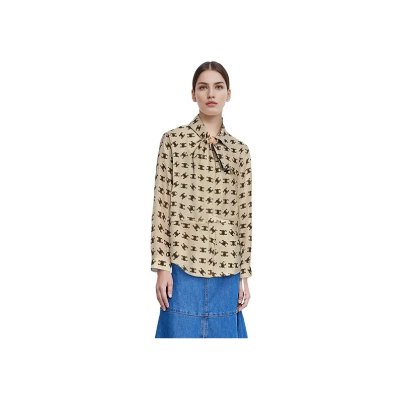 CELINE Shirts Women's Brown-2