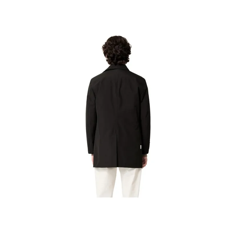 HAZZYS Mid Length Trench Coat Men's Black-2