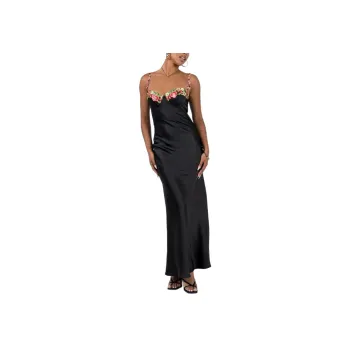 PRINCESS POLLY KENZIE MAXI DRESS Slip Dresses Women's Black