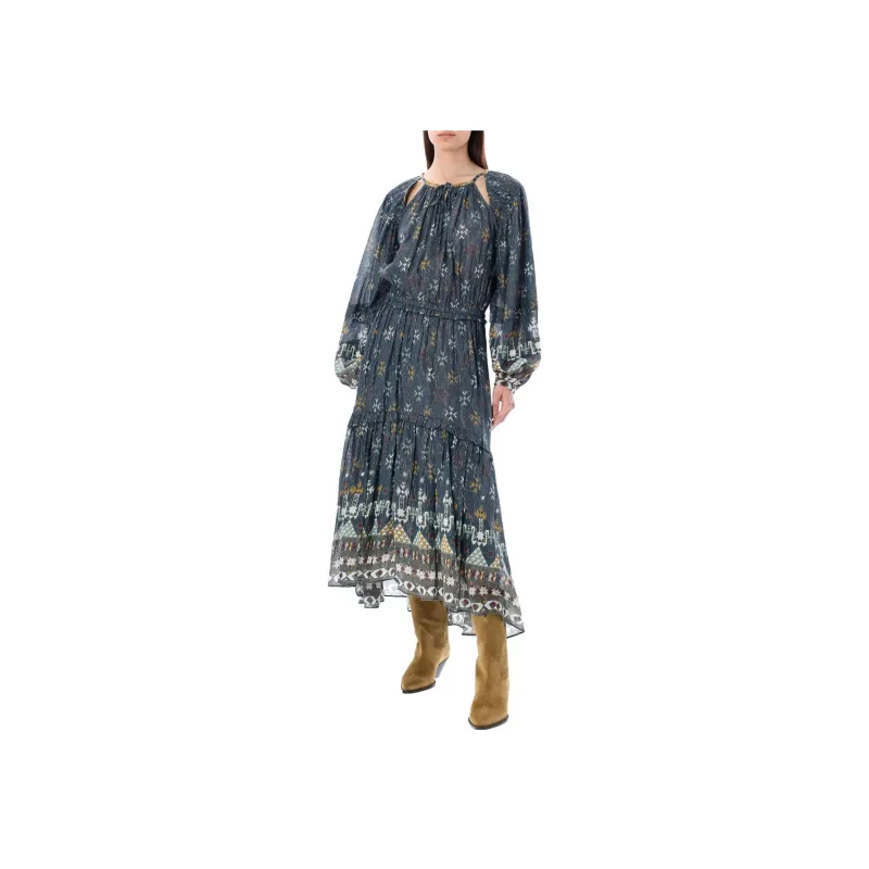 ISABEL MARANT ETOILE Geometric Printed Long Sleeved Dress-1