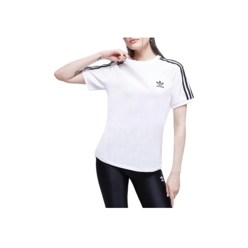 Adidas Originals Drop Shoulder Sleeve T Shirt Women's White-4