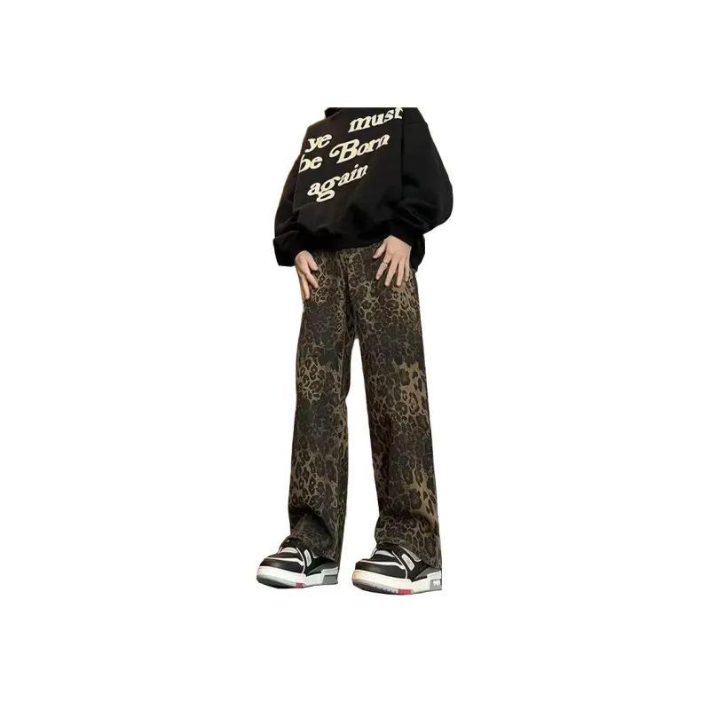 UNthemed Jeans Unisex Leopard Print-0