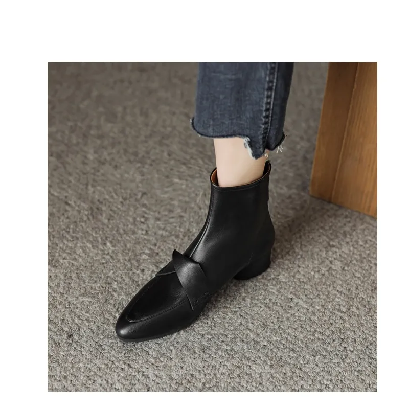 FLOWERSKAM Ankle Boots 3.5cm Women's Black/Brown/Caramel-4