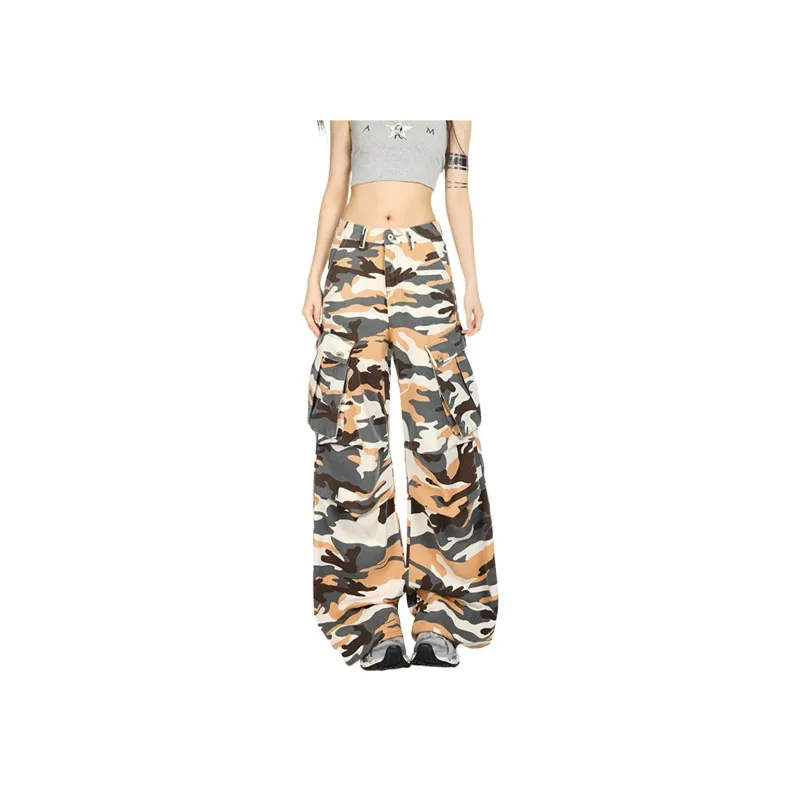 NHZN Jeans Women's Yellow Camouflage-0