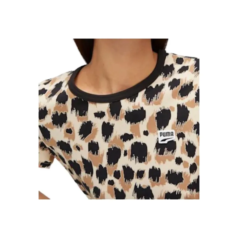 PUMA Downtown T Shirts Women's Brown-4