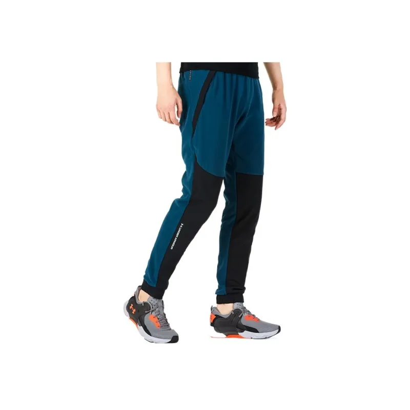 Under Armour RUSH Knitted Sweatpants Men's Light Gray Blue-3