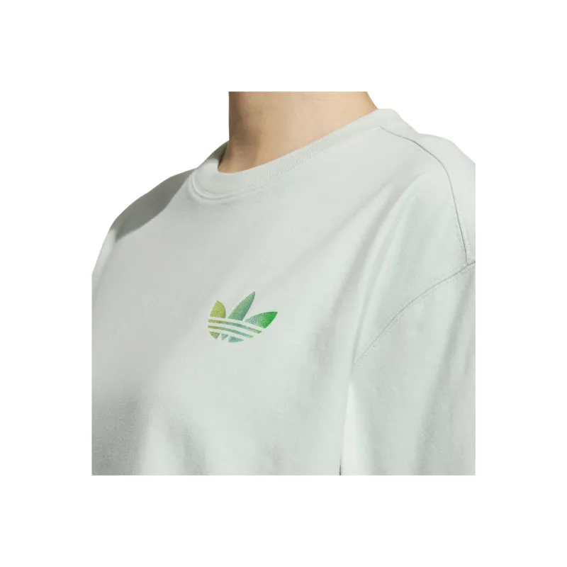 adidas originals Women's Lifestyle Logo Print Short Sleeve Tee Women's 'Linen Green'-4
