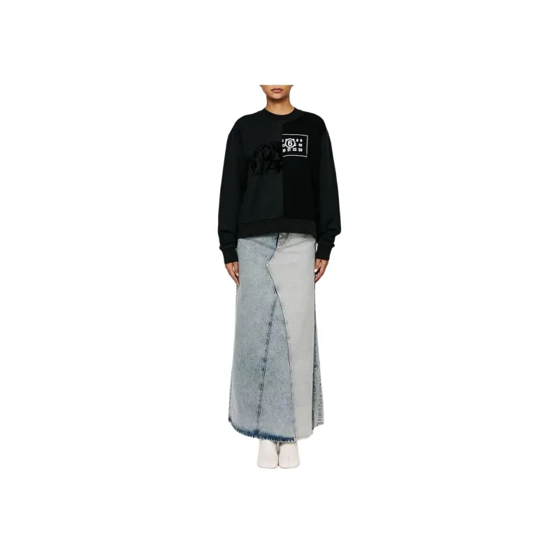 MM6 Maison Margiela Numbers motif Cotton Sweatshirt-1