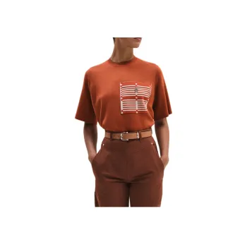 HERMES T Shirt Women's Terracotta Red