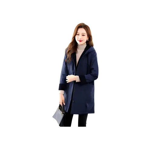 IVENI 네이비 블루 여성 패딩 점퍼