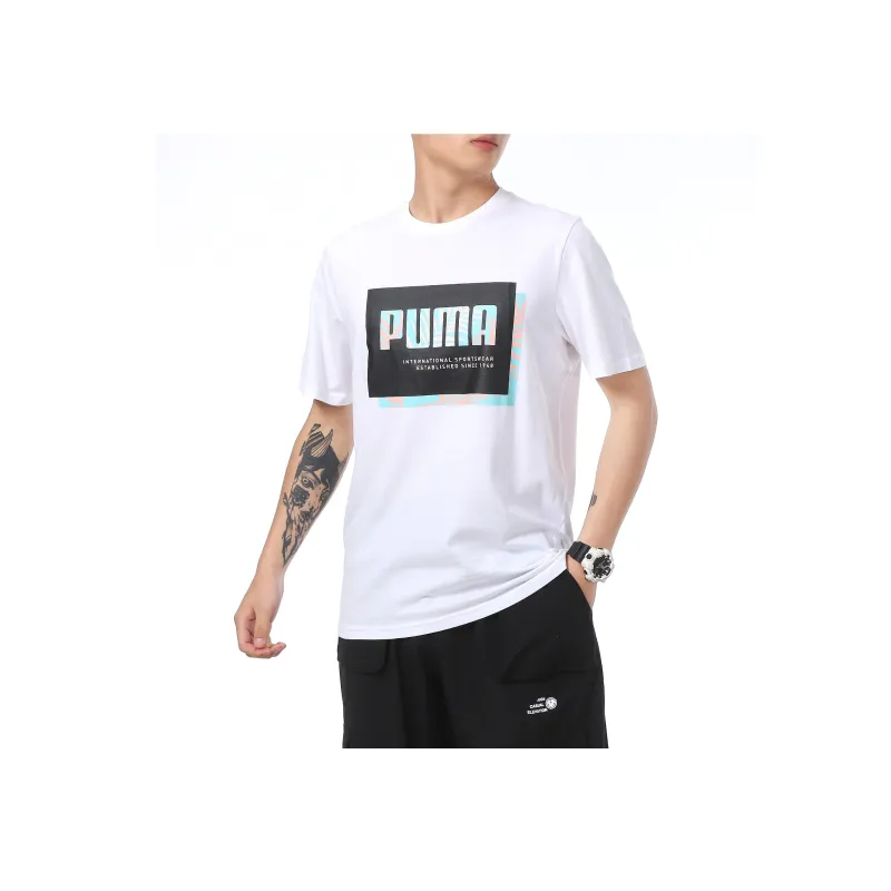 PUMA T Shirts Men White-4