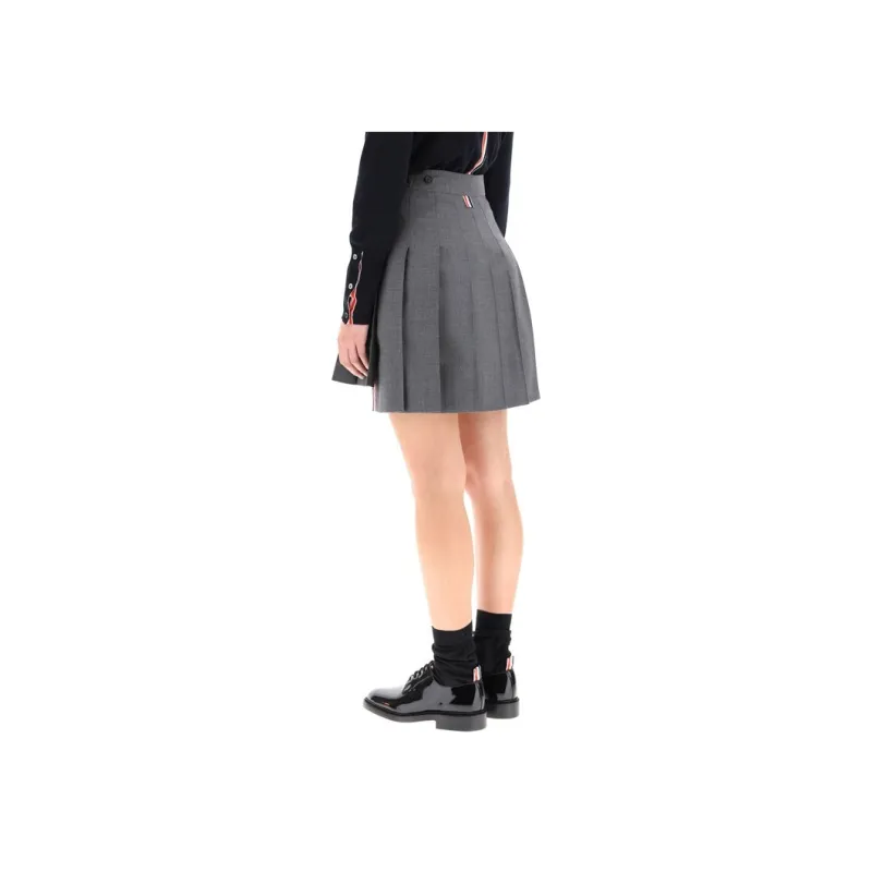 THOM BROWNE Pleated Mini Skirt-4
