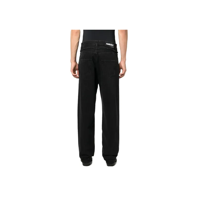 AMBUSH Frayed trim Loose Jeans-3