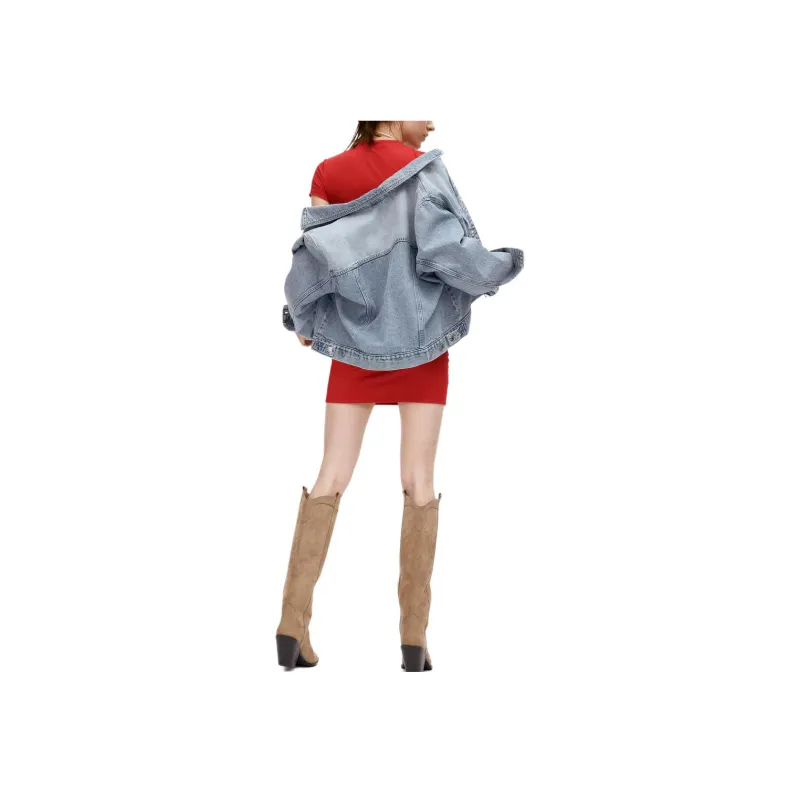 H&M Short Sleeved Dress Women's Red-1