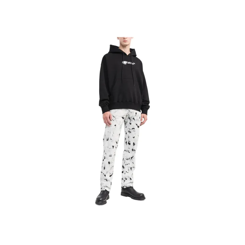 OFF WHITE Embroidered Spray Helvetica Skate Hoodie-2