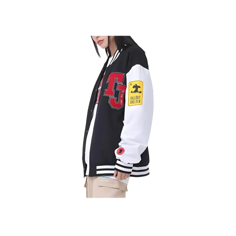 XTEP x MAOHELAOSHU LIANMINGKUAN Jackets Coats Unisex Jet Black/Pearl White-4