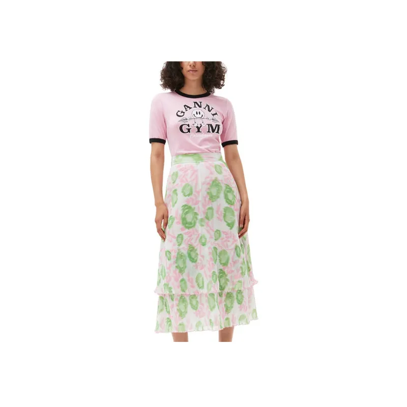 GANNI Logo Printed Crewneck T-Shirt-1