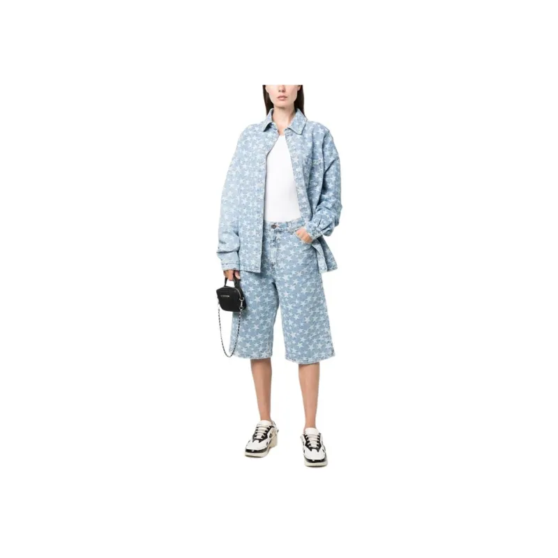 ERL Star pattern Cotton Denim Shirt-1