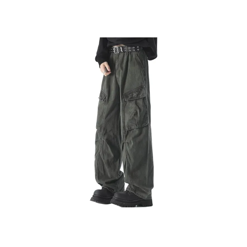 BEAR UNION Casual Pants Unisex Army Green-2