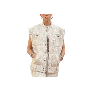 CHANEL Pre Owned 2001 Tweed Sleeveless Jacket