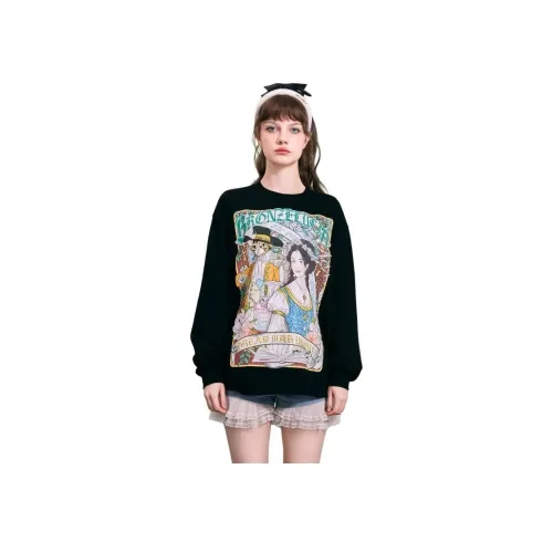 Bronze Lucia 블랙 남녀공용 맨투맨