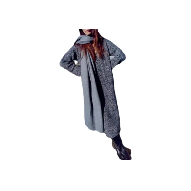 ZARA Long Sleeved Dress Women's Black/White-2