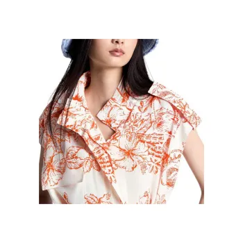 LOUIS VUITTON Tropical Floral Shirt Dress