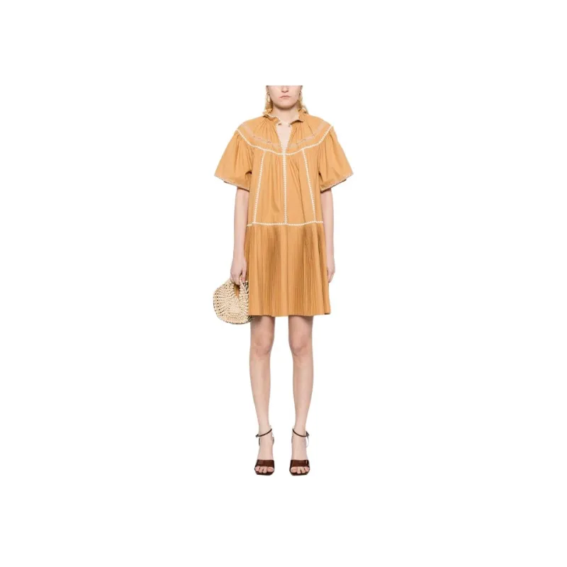 Ulla Johnson SS24 Short-Sleeved Dresses Women's Deep Yellow-1