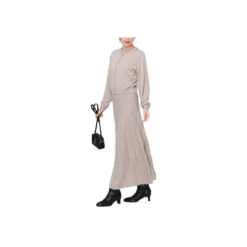 Beams Two Piece Skirt Sets Women's Beige-6