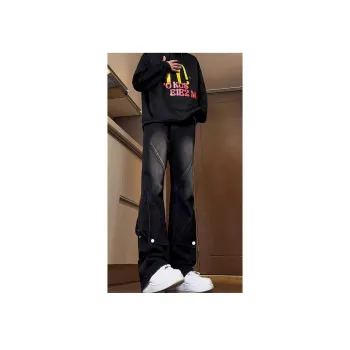 TESTUNG American Luxury Streetwear Trendy Brand Loose Fit Straight Fit Jeans Unisex