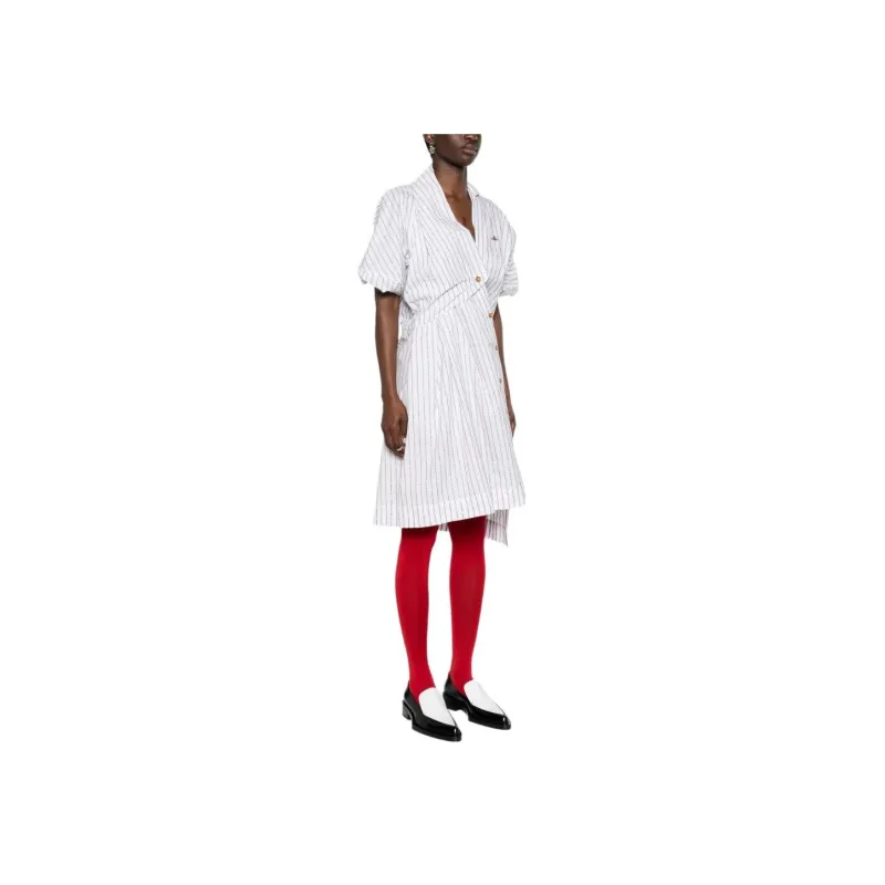 Vivienne Westwood Natalia Orb Embroidered Striped Dress-3