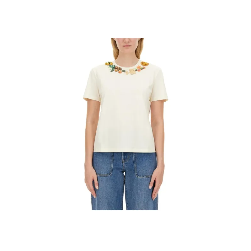 TORY BURCH Embellished Crewneck T Shirt-3
