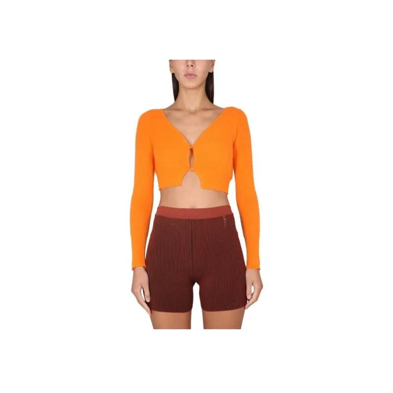 Jacquemus V Neck Buttoned Cropped Cardigan-2
