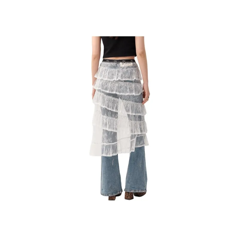CHUU Casual Long Skirt Women's White-5