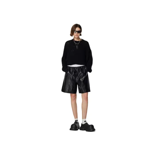 MEFUR 블랙 여성 캐주얼 반바지