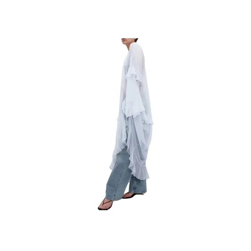H&M Long-Sleeved Dresses Women's Light Blue-1