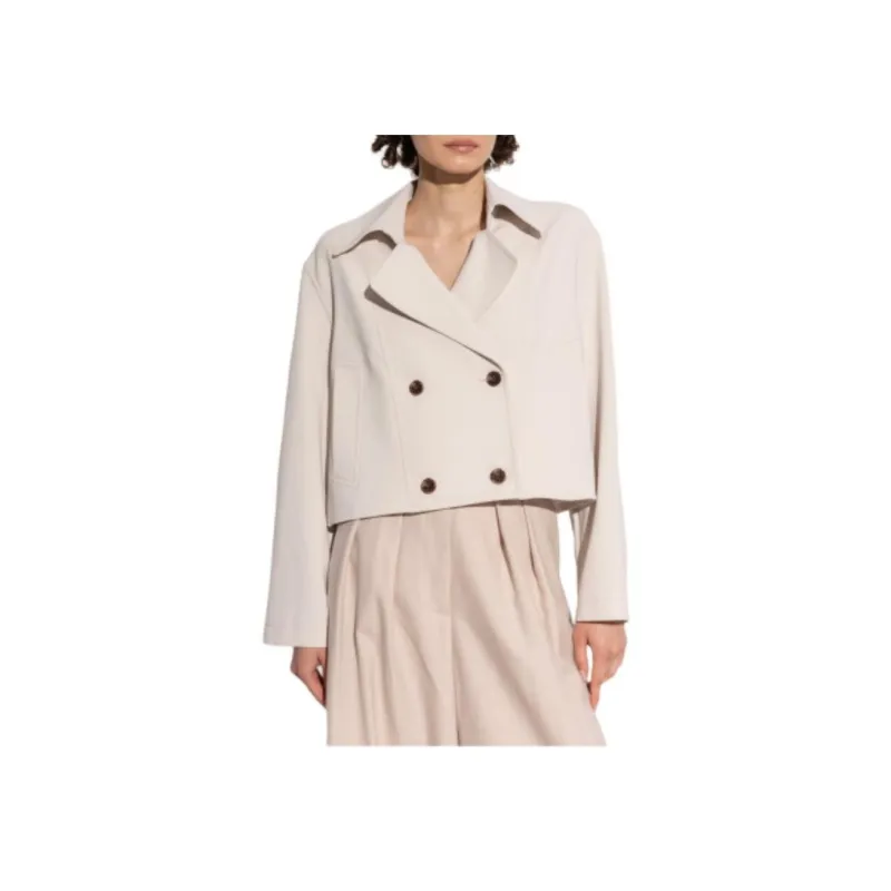THEORY Admiral Crepe Double Breasted Crop Trench Coat-3