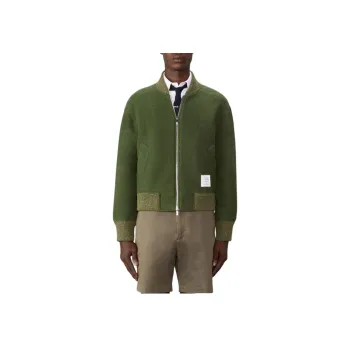 THOM BROWNE Stripe Detailed Zipped Bomber Jacket
