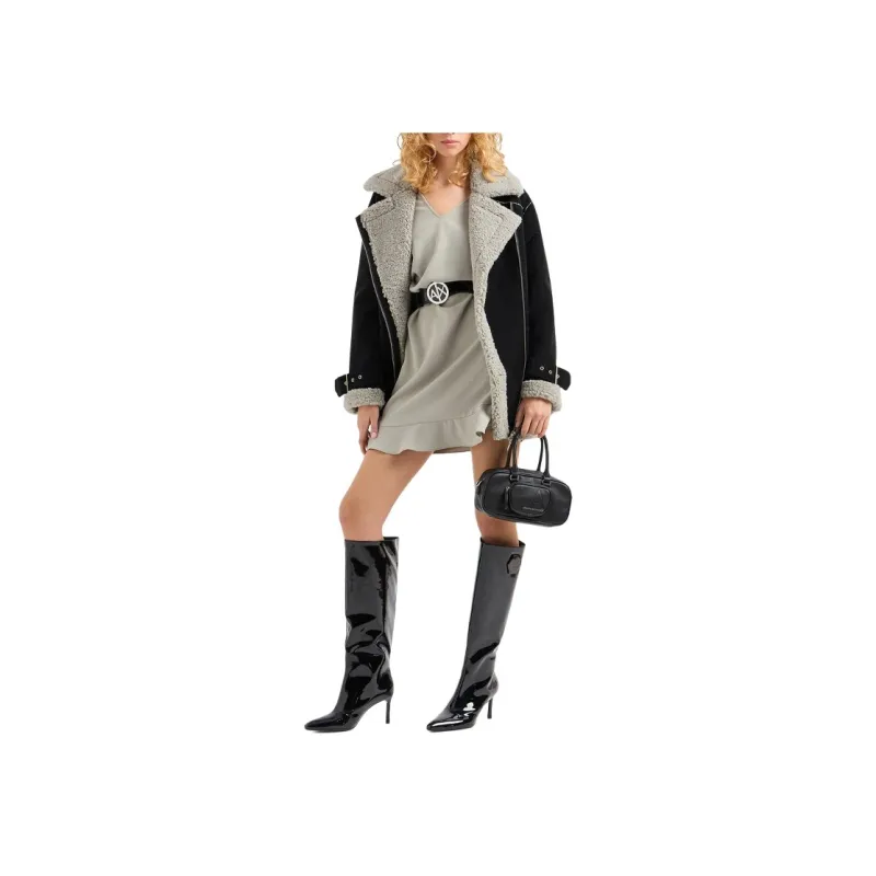 ARMANI EXCHANGEAE FW24 Long-Sleeved Dresses Women's Gray Green-4