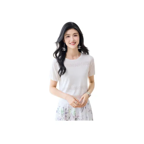 JINJU 화이트 여성 니트웨어
