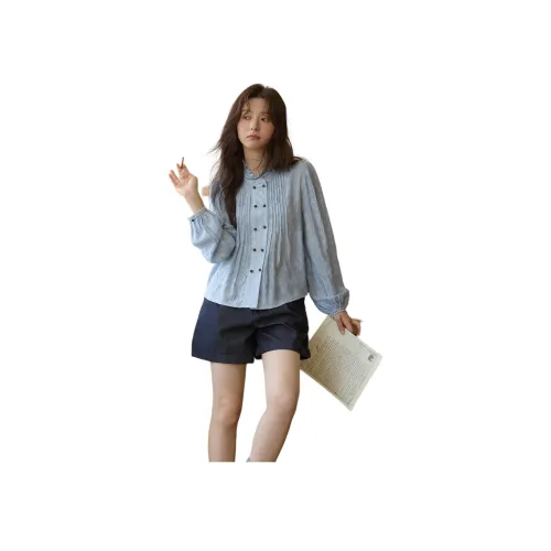 MISHOW 블루 여성 셔츠