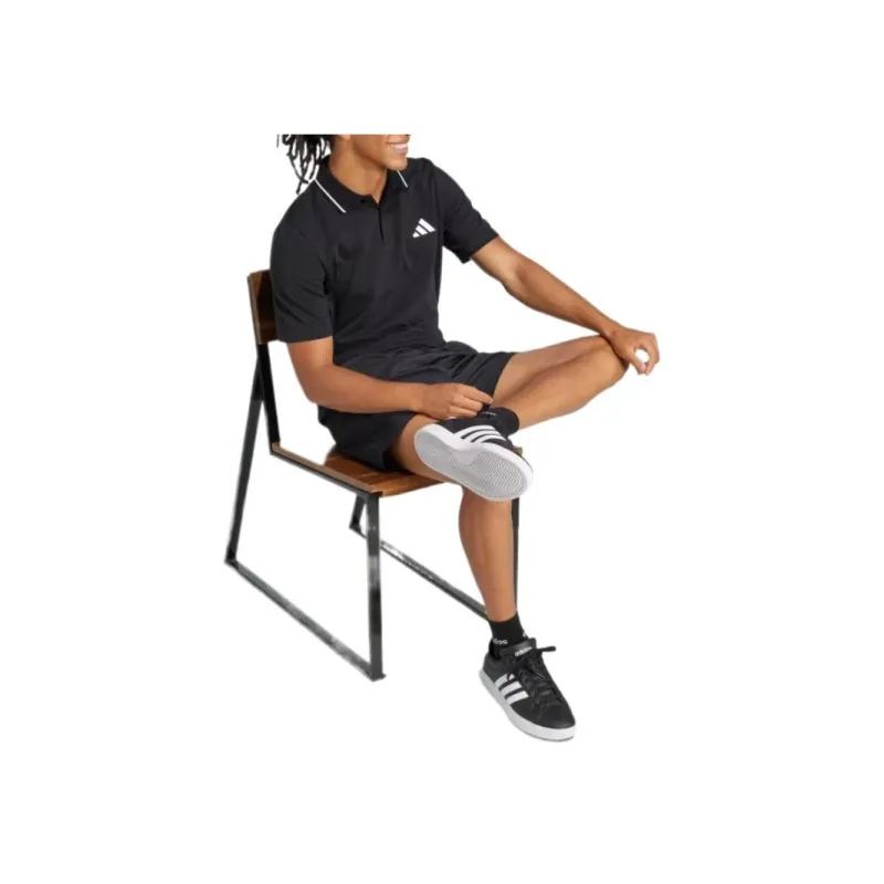 Adidas ESSENTIALS Polo Shirt Men's Black/White-2