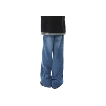 HCHUICHENG Jeans Unisex Bamboo Blue