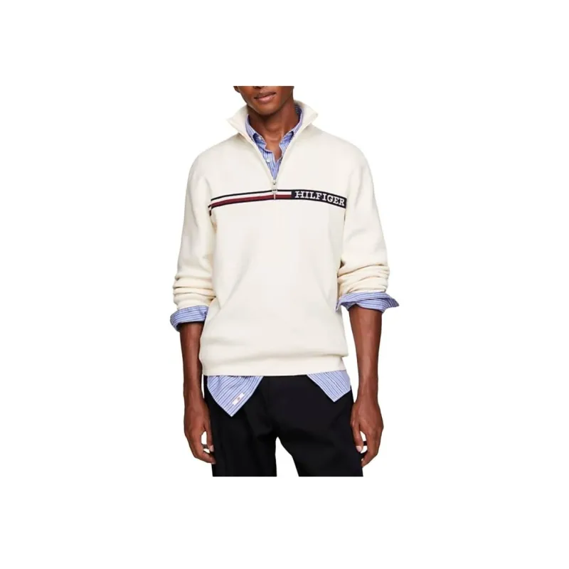 Tommy Hilfiger Logo print Half zip Jumper-1