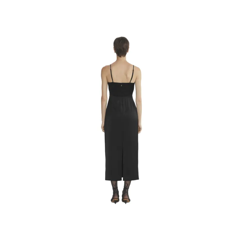 ARITZIA FW24 Wilfred Madelyn Satin Dress Slip Dresses Women's BLACK/Black-3